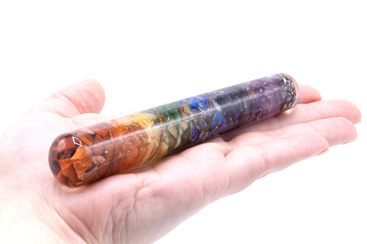 Heilstab aus Orgonit-Chackra und Kupfer – 140 x 30 mm