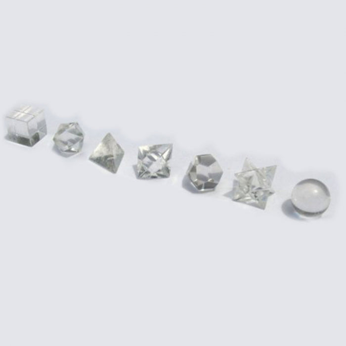 Set di cristalli geometrici in sette pezzi