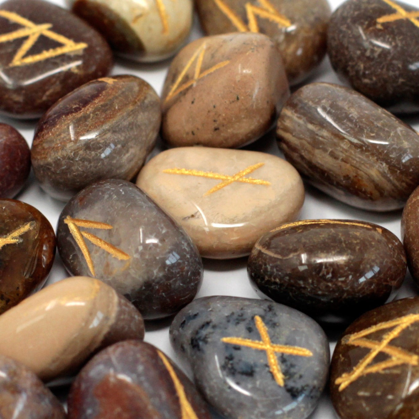Runes Stone Set ve váčku - Fancy Jasper