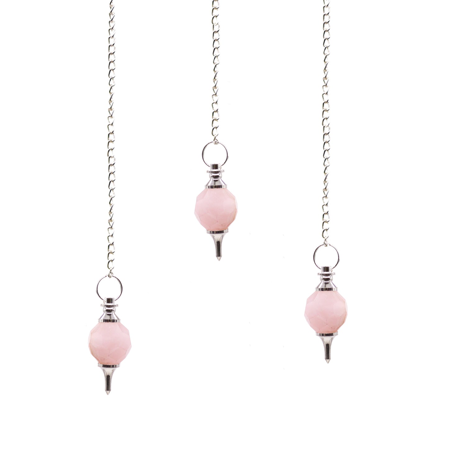 Péndulo de piedras preciosas facetadas - Cuarzo rosa