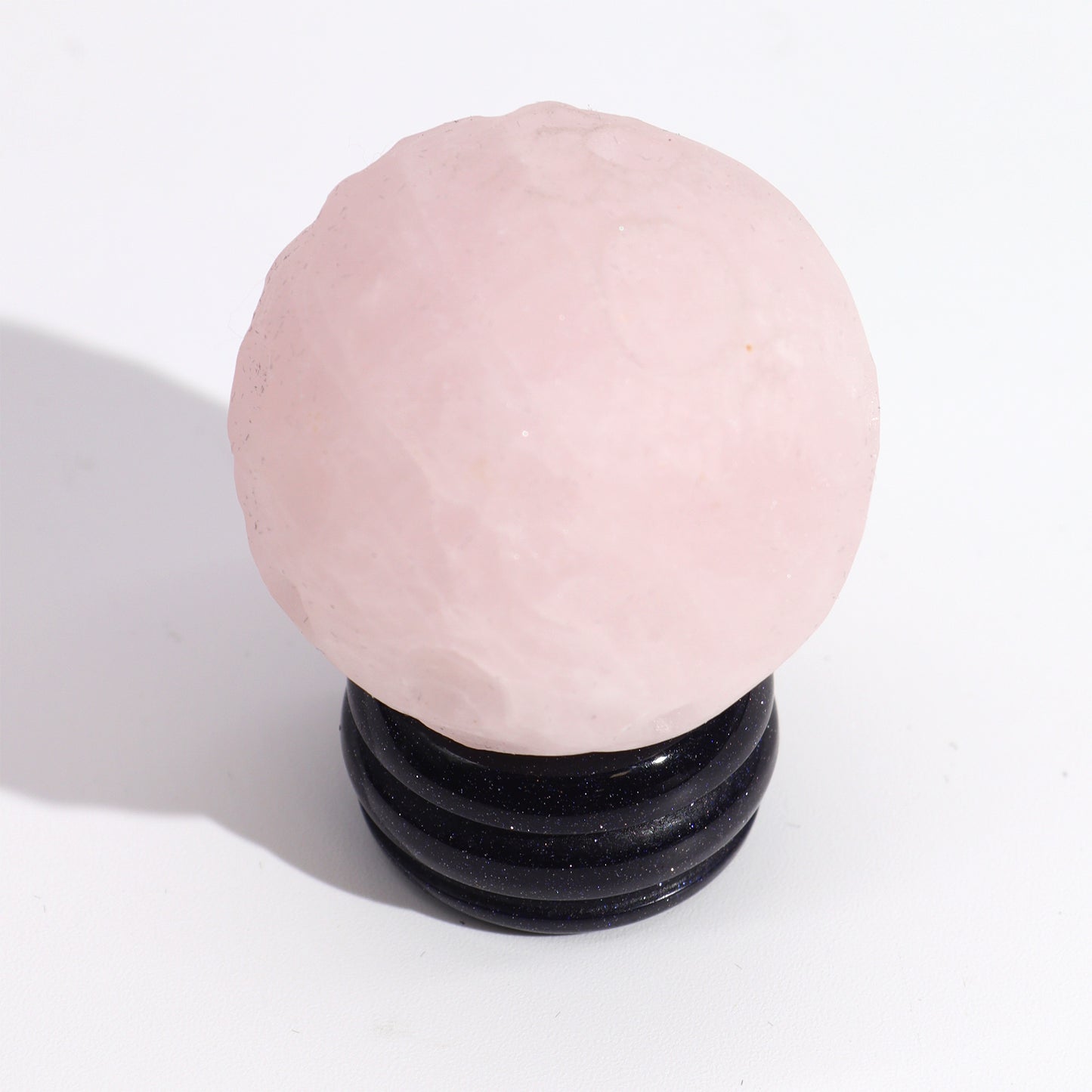 Planeta de cuarzo rosa sobre soporte Sola Goldstone - 40 mm
