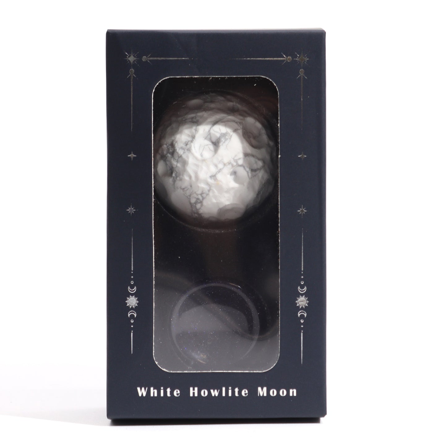 Biała planeta Howlite na stojaku Sola Goldstone - 40mm (stojak 30x15mm)