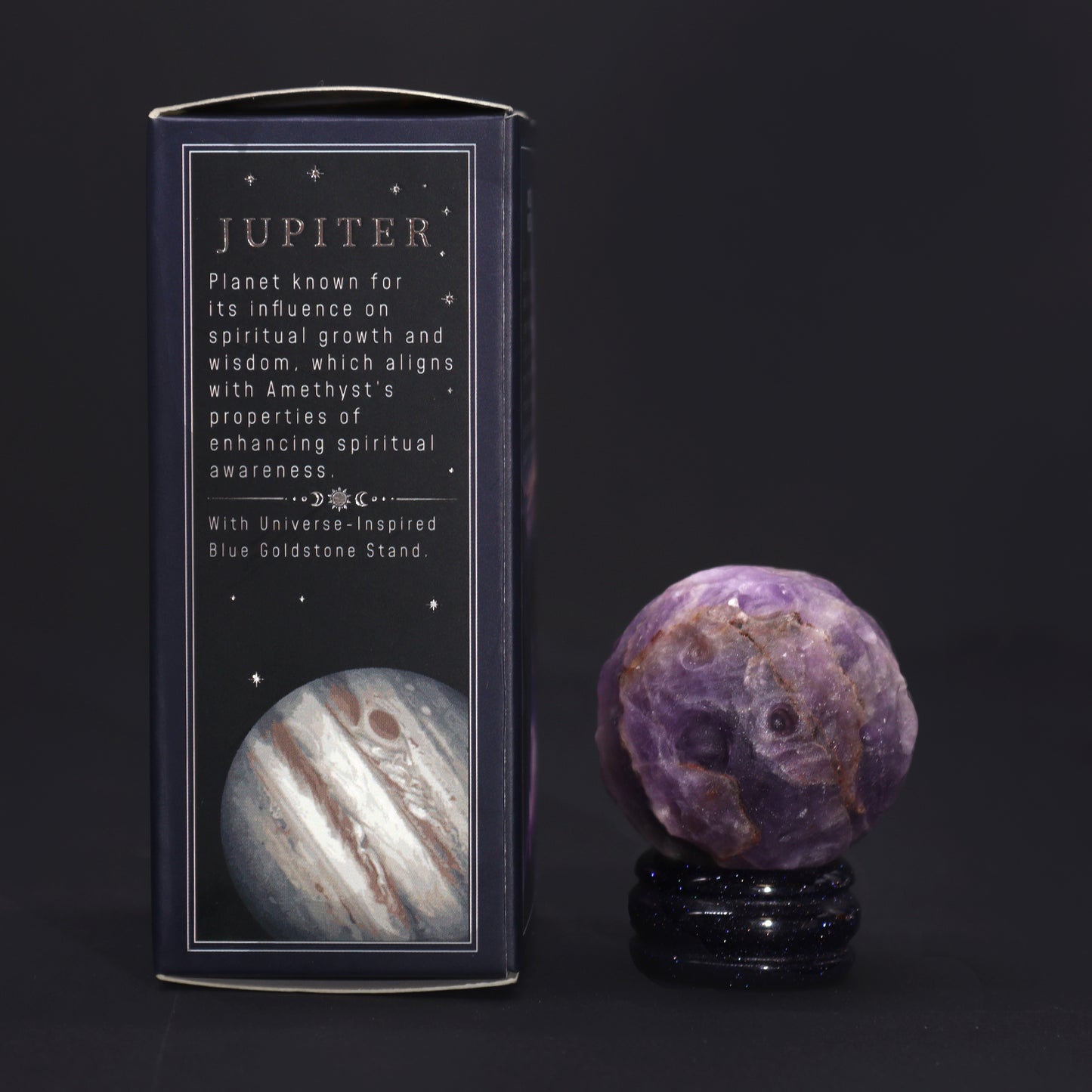 Ametyst Planet na statywie Sola Goldstone - 40mm (stojak 30x15mm)