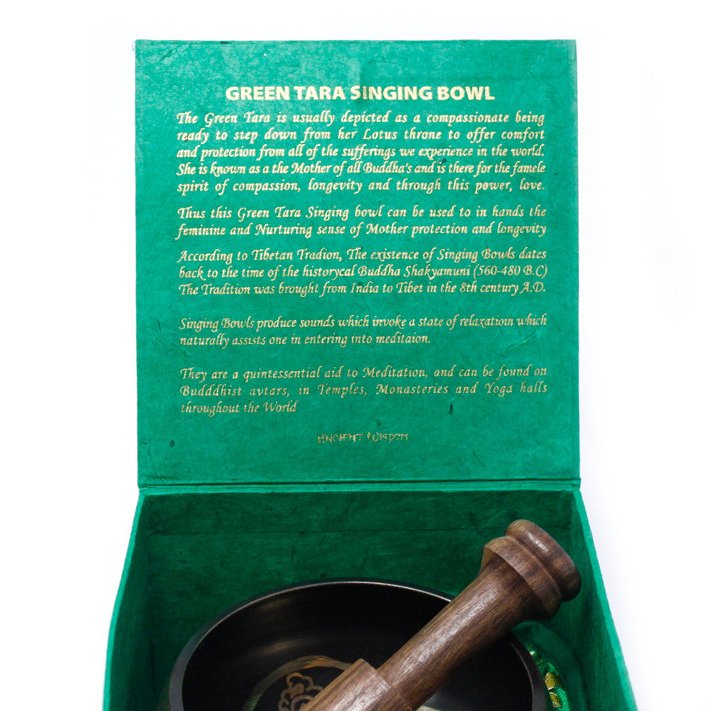 Juego de cuencos tibetanos Tara Verde 10 cm (mínimo 380 g)