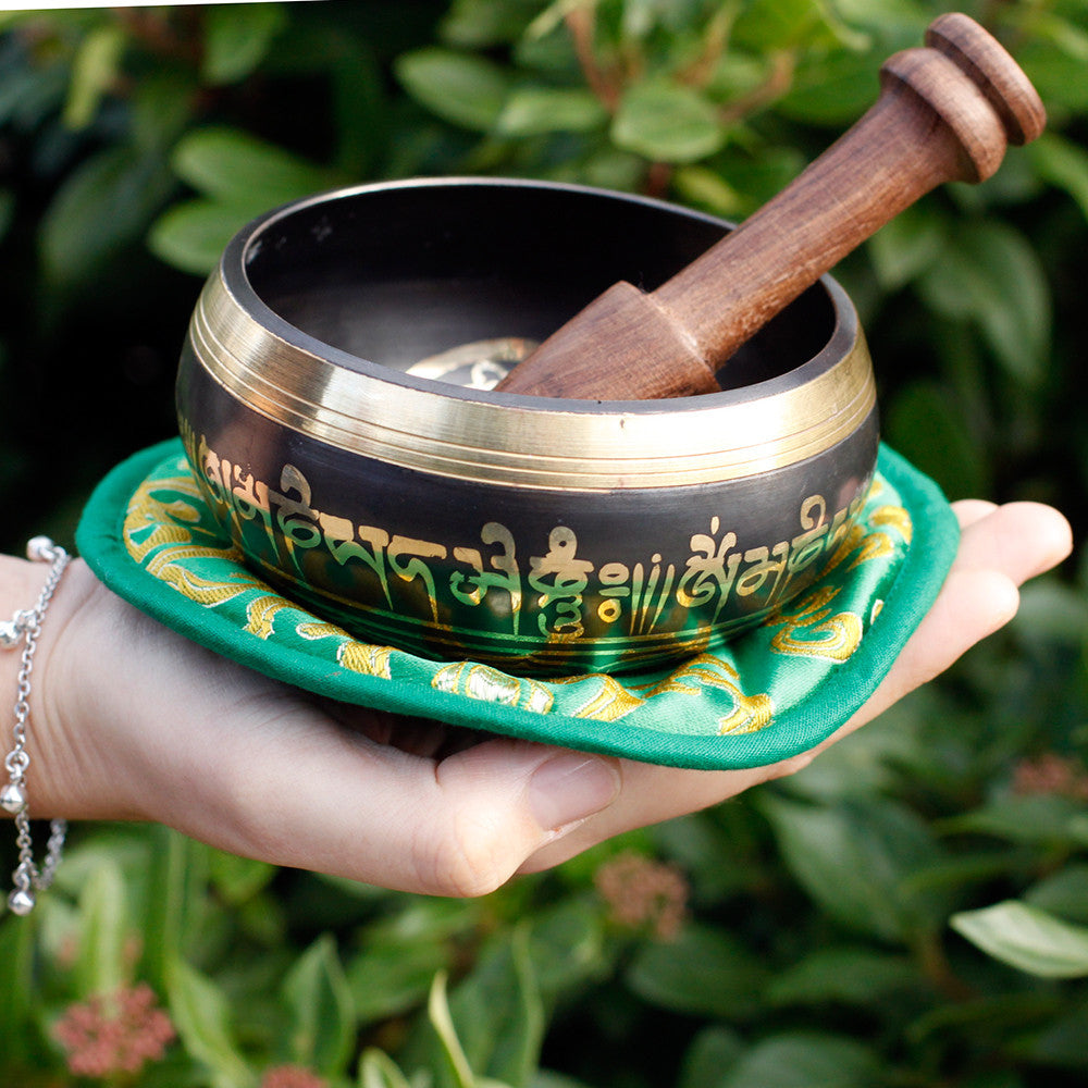 Juego de cuencos tibetanos Tara Verde 10 cm (mínimo 380 g)