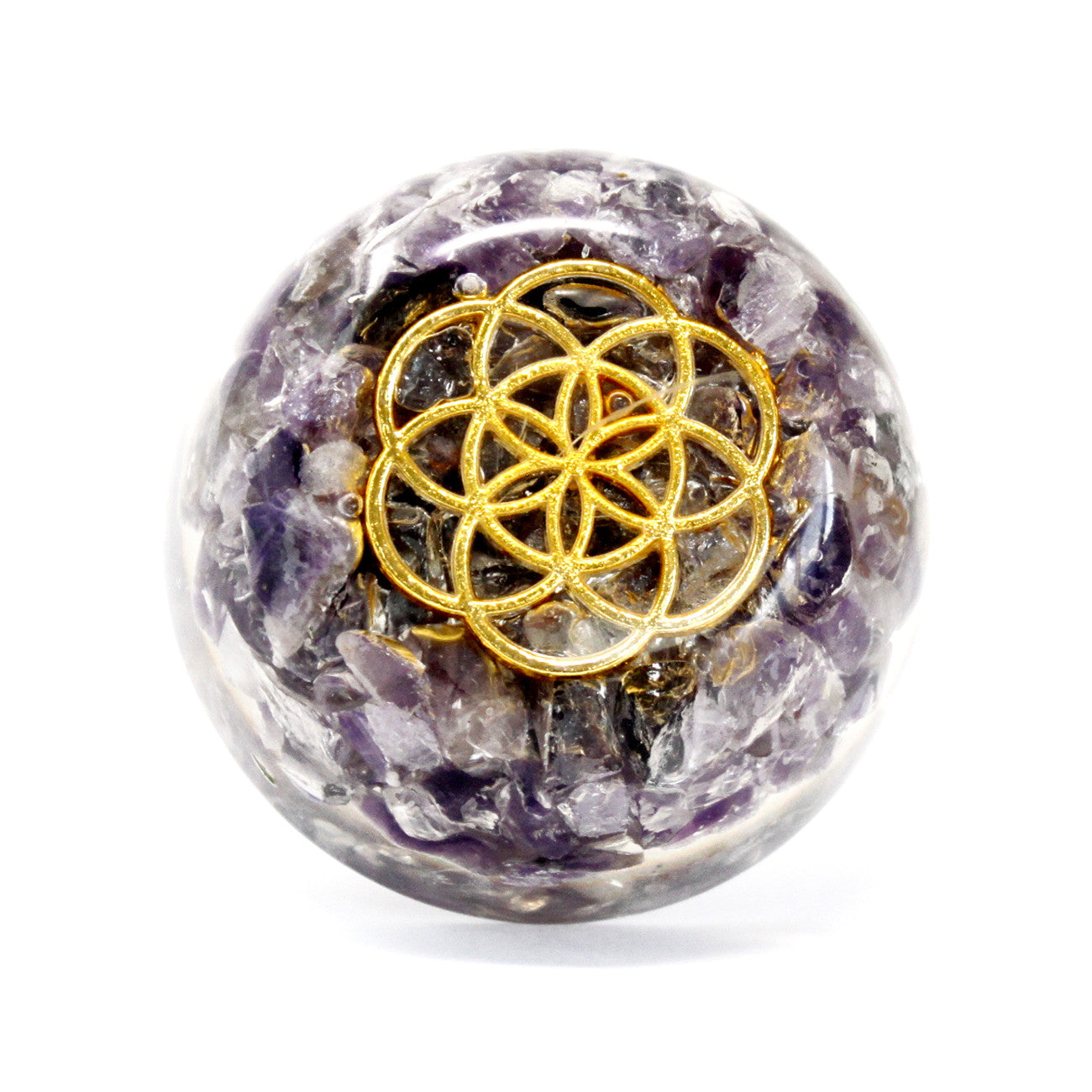 Alimentatori da scrivania in orgonite - Cupola di ametista