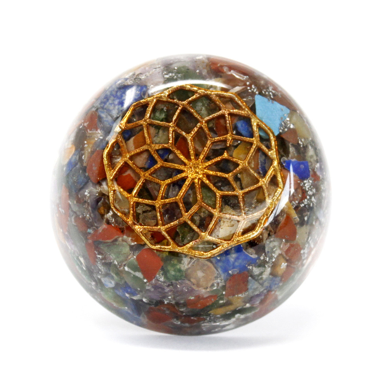 Alimentatori da tavolo in orgonite - Cupola multi pietra