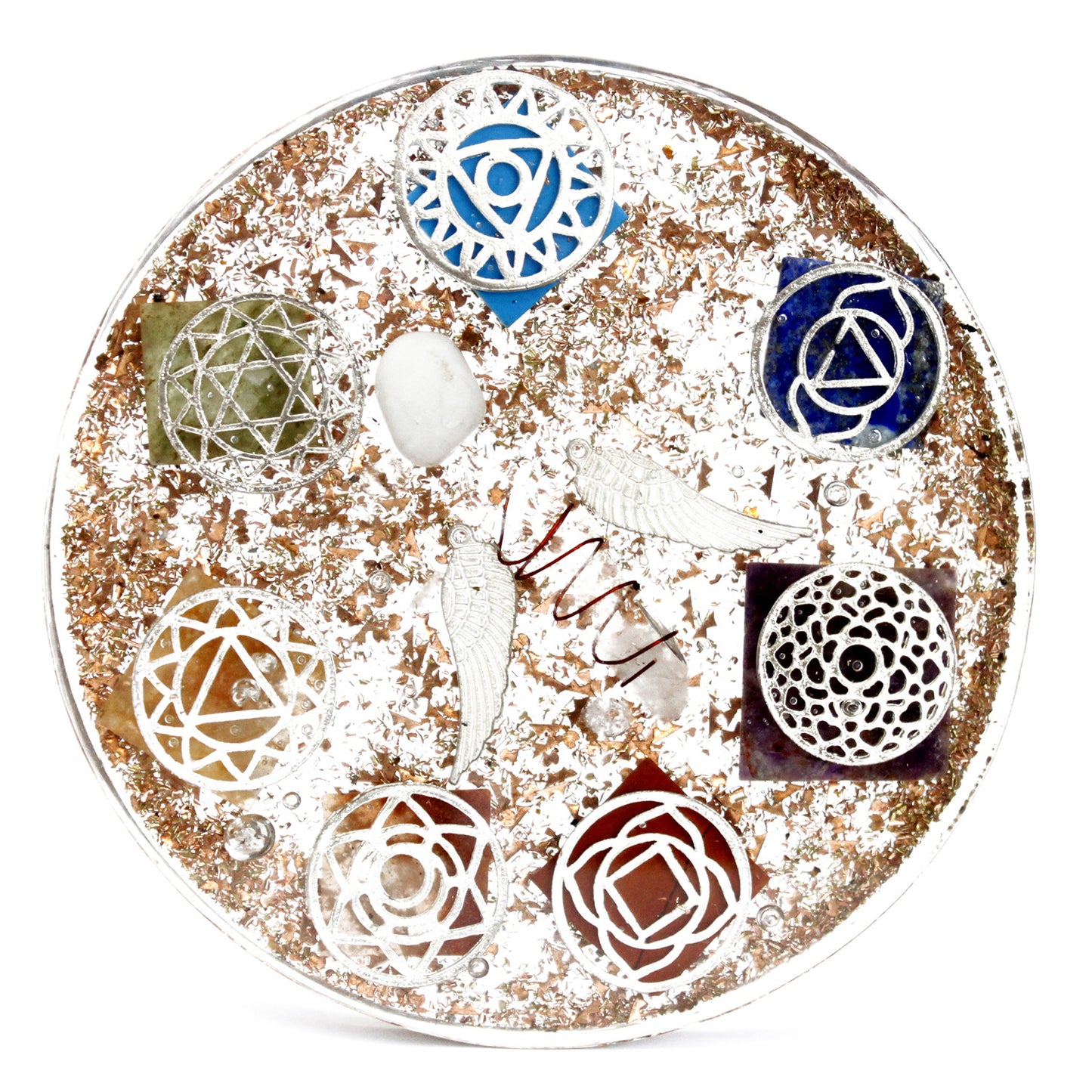 Blocs d'alimentation de bureau en orgonite - Chakra de l'ange - Lrg