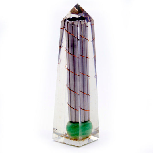 Orgonite Obelisk Power Point Green Aventurine - 110x30 mm