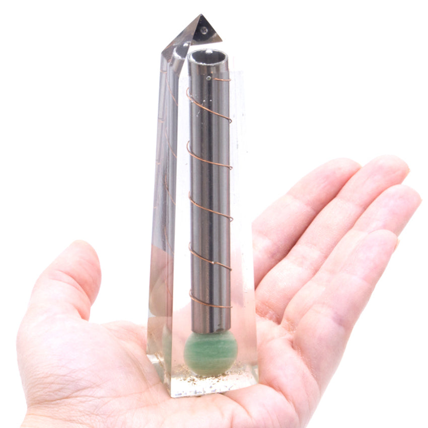 Orgonite Obelisk Power Point Green Aventurin - 110x30 mm