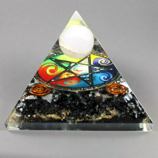 Orgonite Pyramid - Midnight Pentagon - 70mm