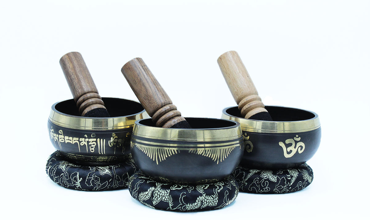 Set di campane tibetane per Yoga Om