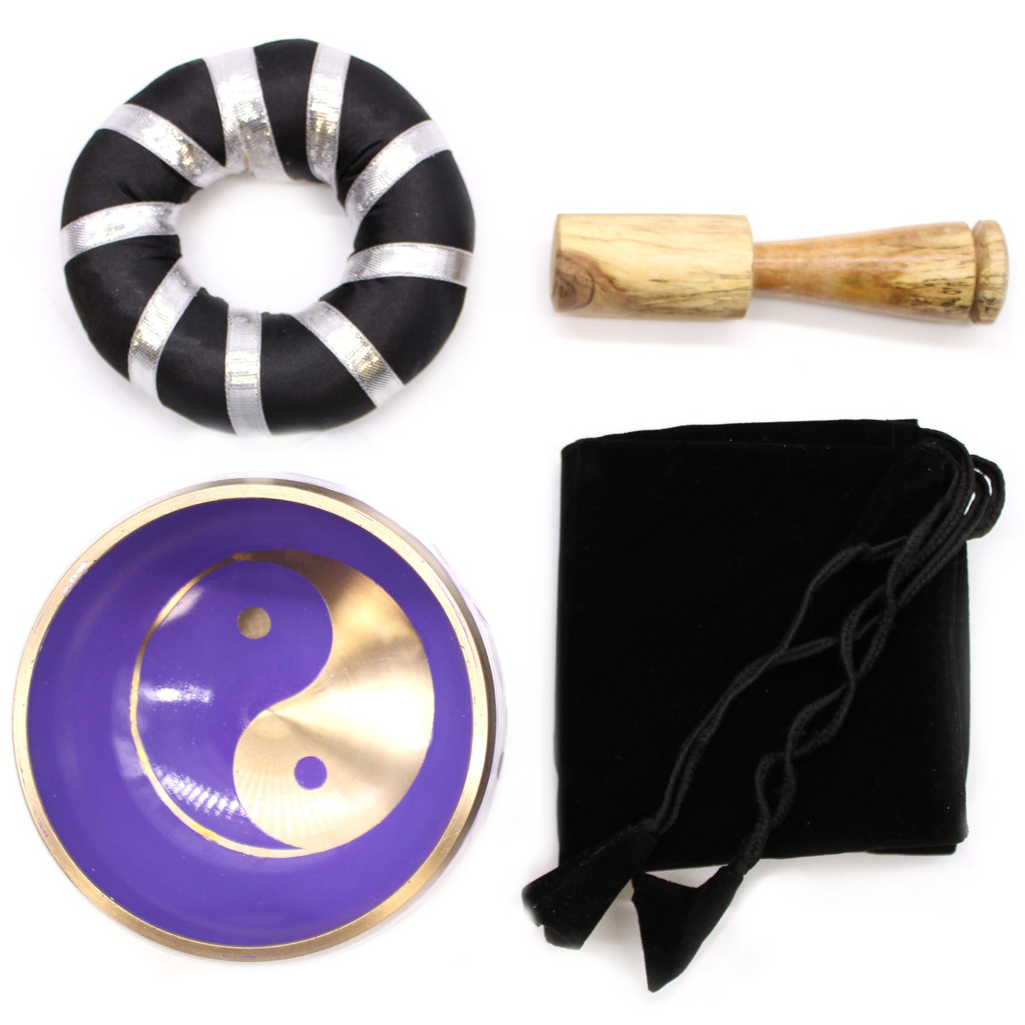 Set campane tibetane Yin e Yang - Bianco/Viola 10,7 cm