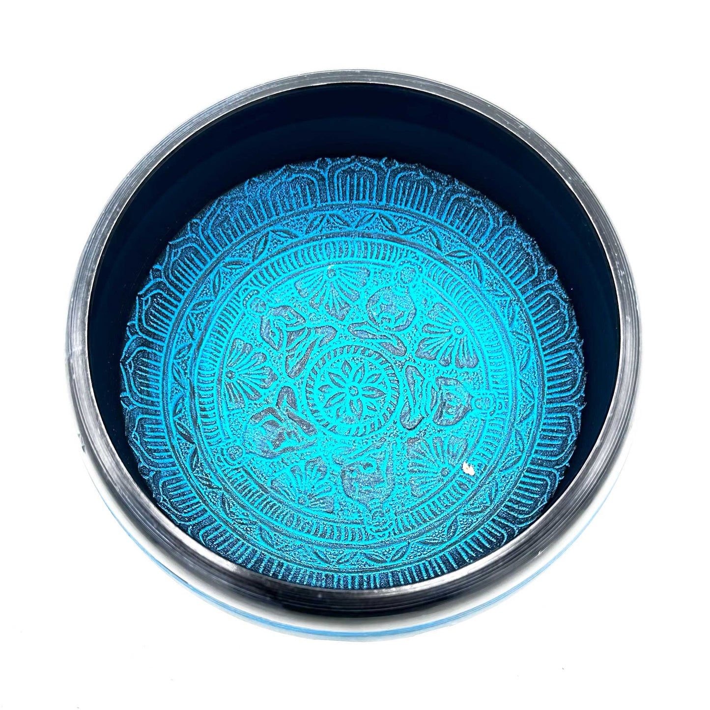 Bol Chantant Earth Powder - Blue Mantra Five Buddha - 16 cm