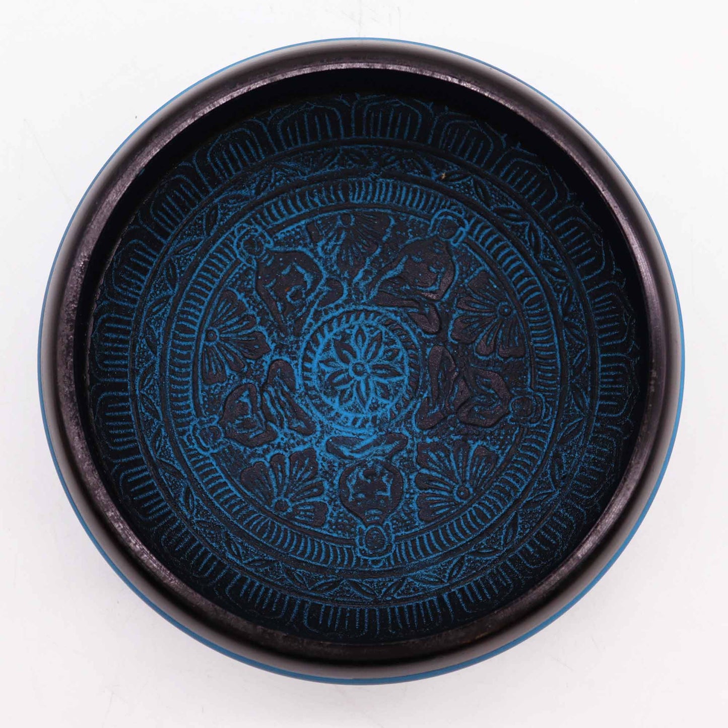 Bol Chantant Earth Powder - Blue Mantra Five Buddha - 16 cm