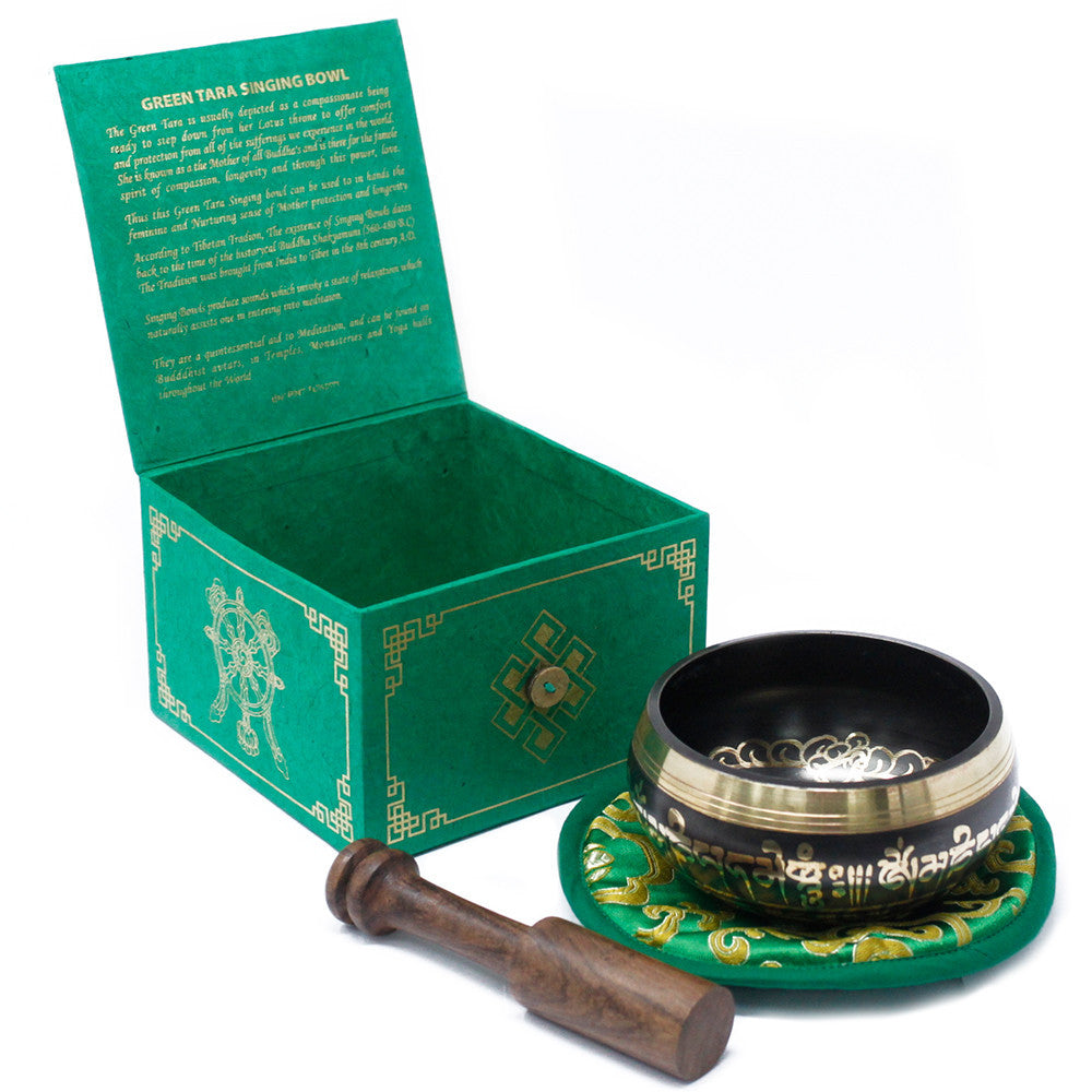 Green Tara Singing Bowl Set 10cm (min 380gm)