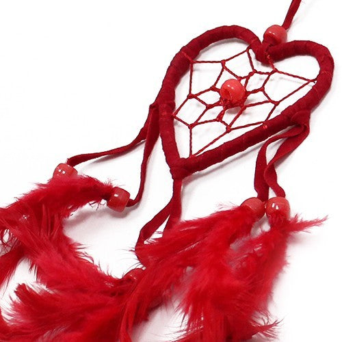 Bali Dreamcatcher - Small Heart - Black/White/Red